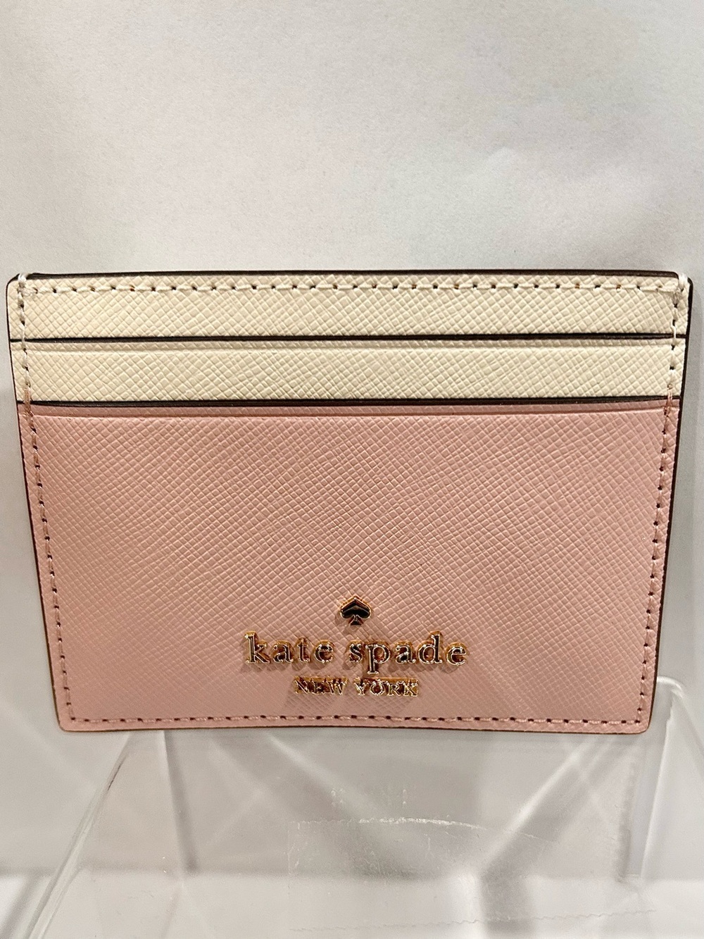 kate spade Pink & Cream Saffiano Card Holder